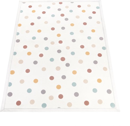 Home Tapijt Voor Kinderen Vloerkleed Kinderkamer Antislip Regenboog Dierlijk Motief Stippen, Maat:80x150 cm, Kleur:Veelkleurig — afbeelding 3
