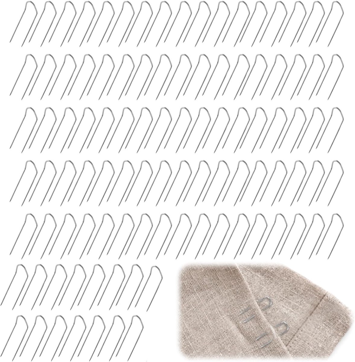 100 Stuks Krammen voor Bloemist, 17mm U-vormige Spelden voor Bloemschikken en Naaien, Dubbele Blokkeerpennen voor Kransen en Steekschuim, Hobbyartikelen
