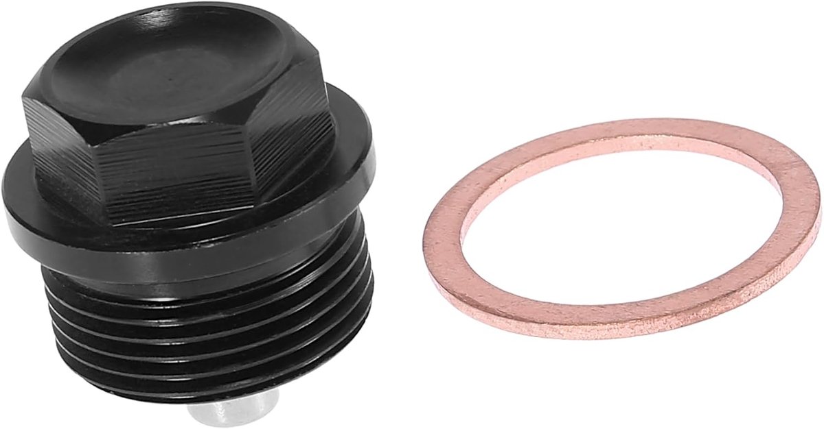 Universele magnetische olieafvoerschroef M24 x 1,5 met zwarte afdichting