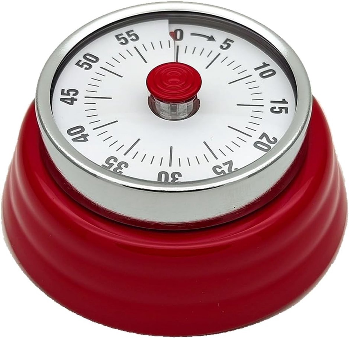 Keukentimer, geen batterijen nodig, magnetische 60 minuten visuele aftelwekker voor koken, studie, games, kantoor (rood)