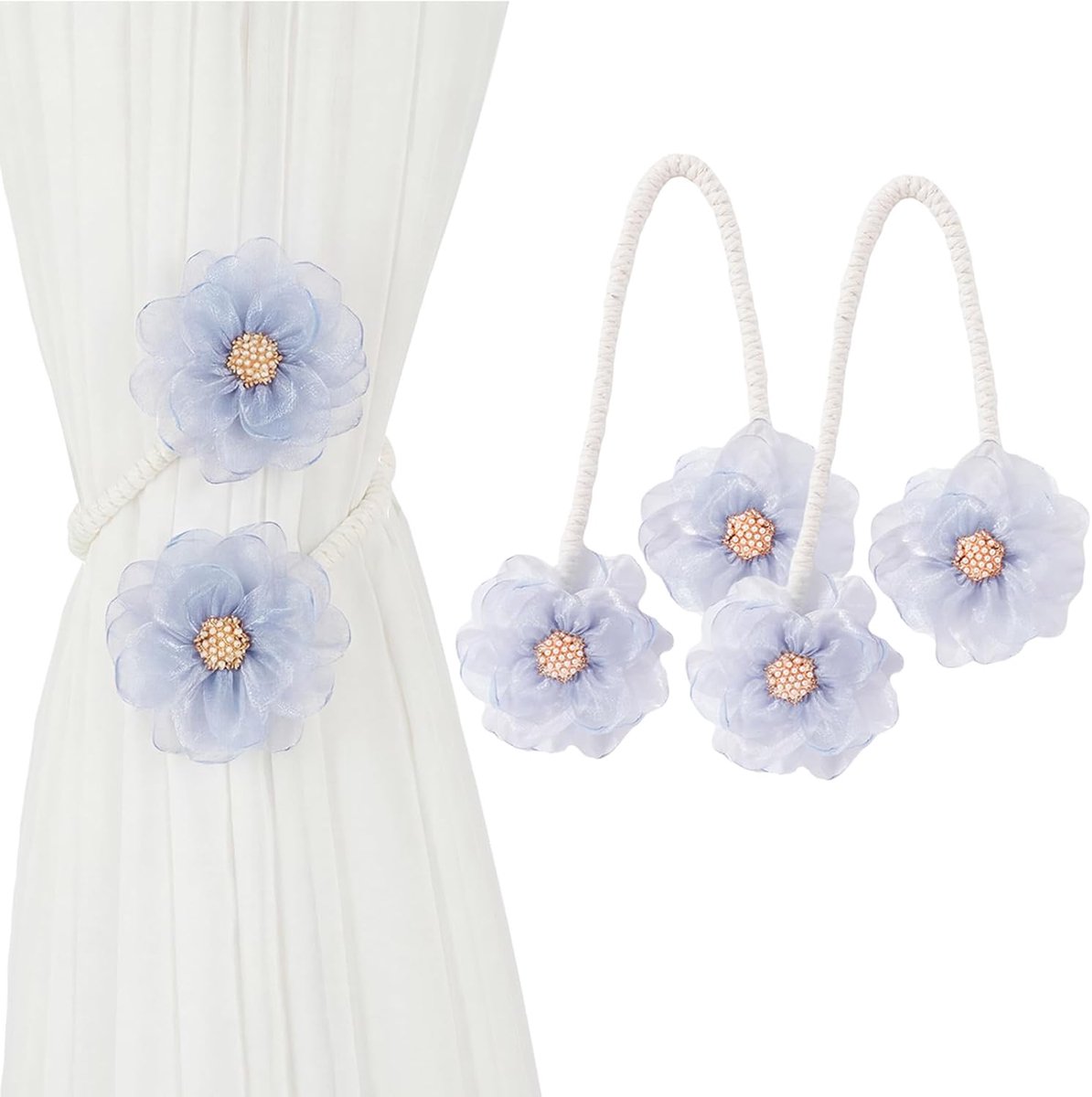 Bloemenkralen gordijnhouder voor gordijnen vintage boho-gordijnhouder decoratie voor meisjeskamer