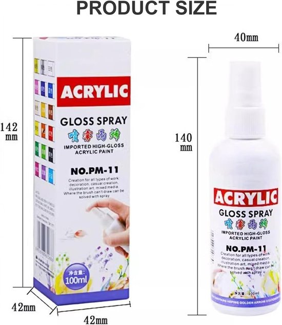 Acrylspray op waterbasis, fixeerspray, nagellak, acrylverf, multifunctioneel, voor canvas, hout, metaal, kunststof, glas, muur, knutselen, niet giftig, waterdicht, wit, 100 ml — afbeelding 2