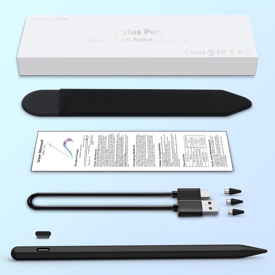 Stylus Pen Android tablet, KBCASE pen voor tablet, compatibel met Samsung/iPhone/Lenovo/Xiaomi/Huawei/Android touchscreen, stylus potlood met 3 punten — afbeelding 5