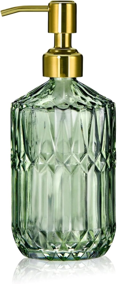 Glazen Zeepdispenser voor Keuken en Badkamer met Gouden Pomp - Perfect voor Vloeibare Zeep, Lotion en Afwasmiddel