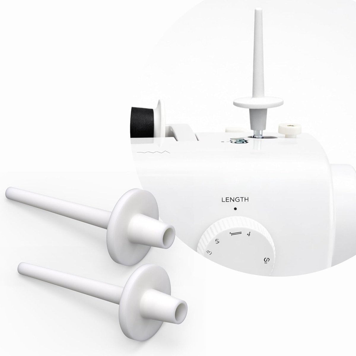 2 stuks garenrolstiften voor naaimachine, universele garenrolhouder/spoelstift voor het bevestigen op spoel, hulpgarenroller, compatibel met Singer 0-8-15, Brother, Baby Lock, AEG enz.