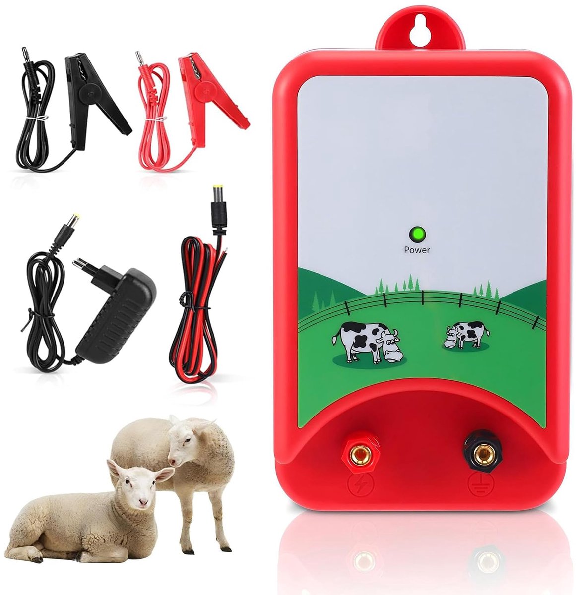 12 V, 10 km, elektrische omheining, 2J output, elektrisch hekapparaat met lcd-scherm, waterdicht, krachtige elektrische omheining voor boerderij, tuin en weide