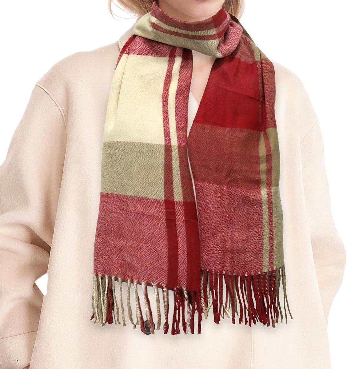 Kerstcadeaus voor vrouwen, Sjaal voor vrouwen, Secret Santa-cadeaus voor haar in een doos, Winter Tartan-sjaal voor dames, Kerstcadeaus voor vrouwen, Sjaals, Omslagdoeken