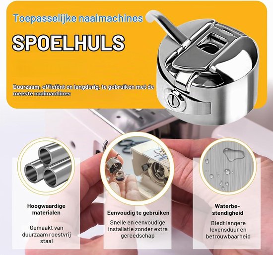 2 Stuks Universele Spoelcapsules voor NaaiMachines, Vervangonderdelen voor Singer, Brother en Meer, Geschikt voor Diverse Naaiwerkzaamheden — afbeelding 2