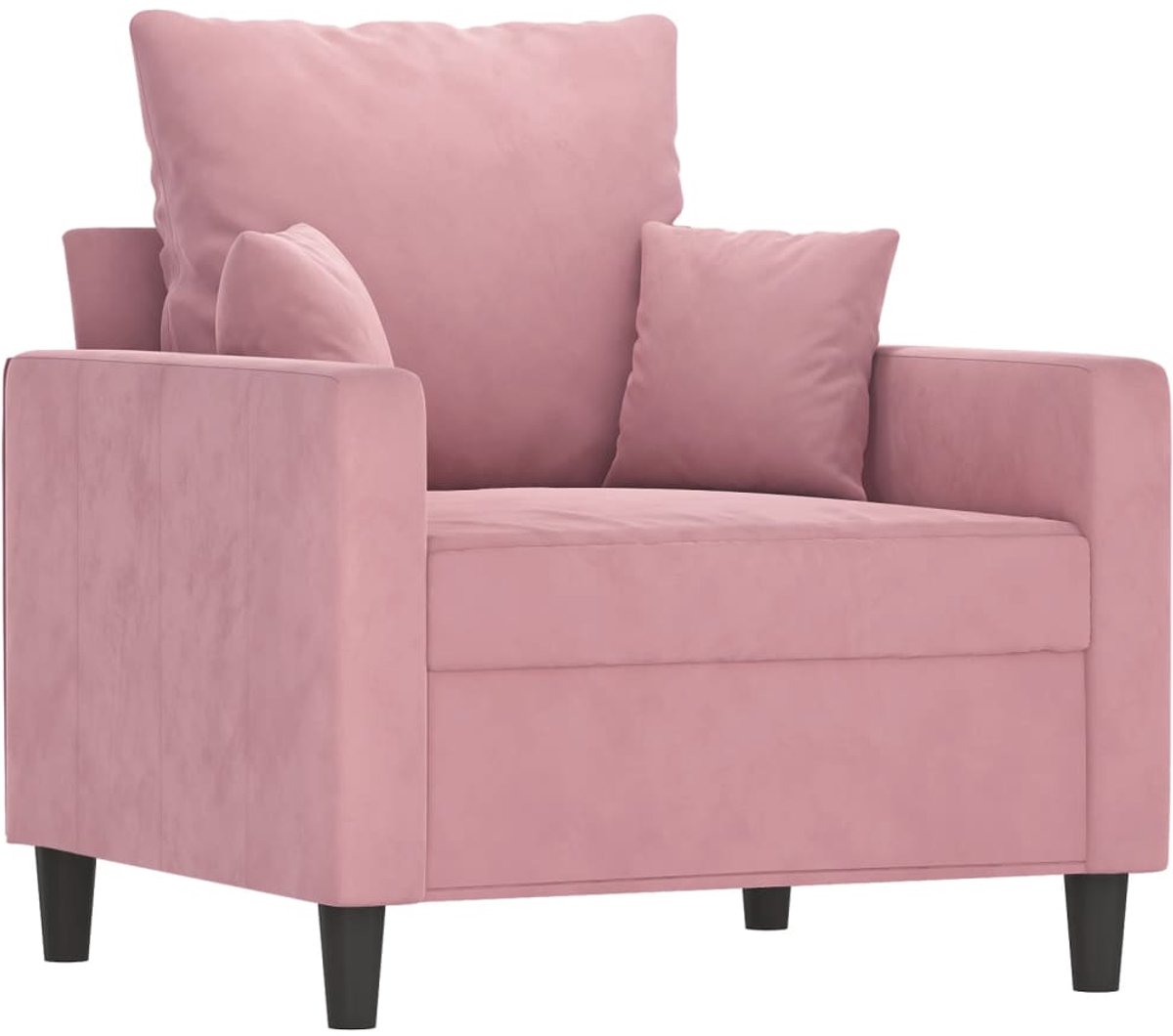 vidaXL Fauteuil - 60 - cm - fluweel - roze