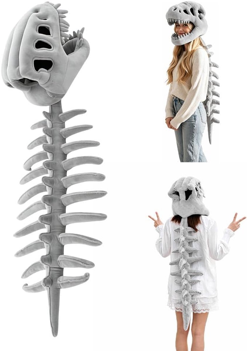 100 cm dinosaurus skelet kostuum, Spinosaurus pluche dino outfit