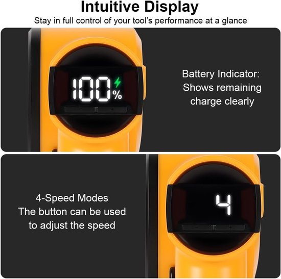Elektrische Kartonsnijder met Draadloze Functionaliteit, LED-display en 4 Snelheden voor Karton, Tapijt en Leer Snijden — afbeelding 5