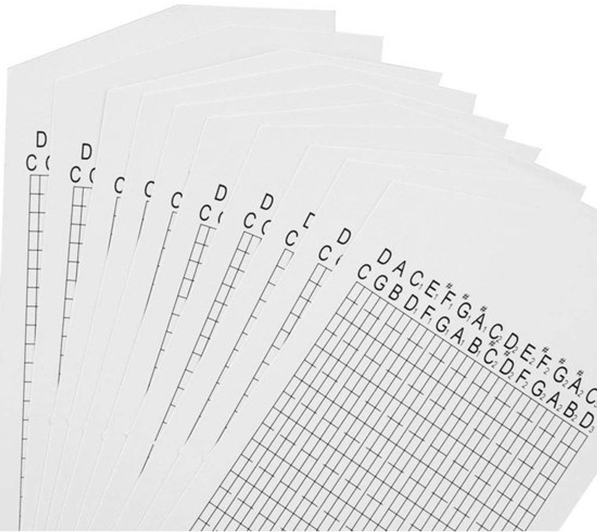SnelShoppen - 10 stuks navulpapierstrips - Voor 30-notenhandkrankmuziekdoos - Onderdelen voor DIY-muziekdoos - Perfect voor feest en creatieve projecten