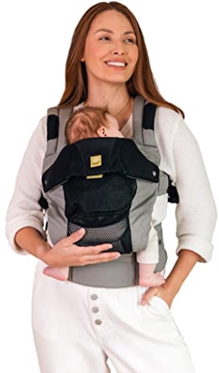 Ergonomische 6-in-1 draagzak voor baby's en peuters - 7-55 lbs - grijs/zwart