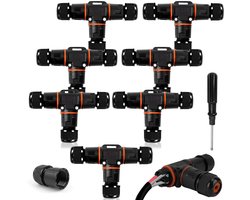 HIMOMO Cable Connectors, Waterproof IP68, Cable Connector, T-Shape, Waterproof, 3-Pole, 3-Way Ground Cable Connectors - ShopVlot