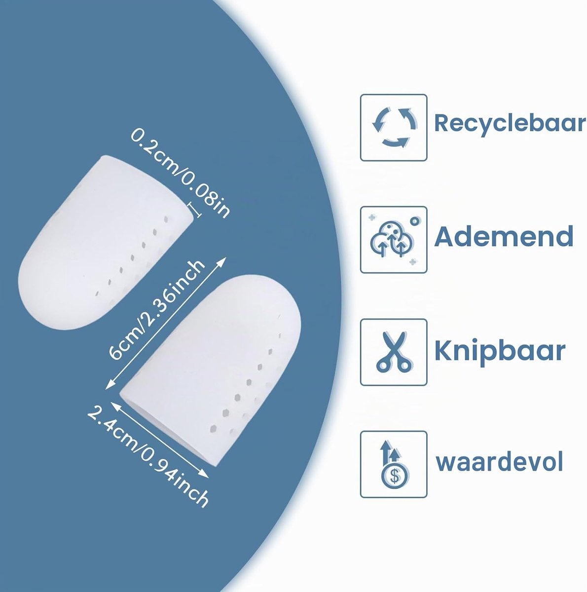 Set van 16 siliconen teenbeschermers en vingerkappen voor blaren, likdoorns en ingegroeide teennagels, pijnverlichting en comfort voor je voeten