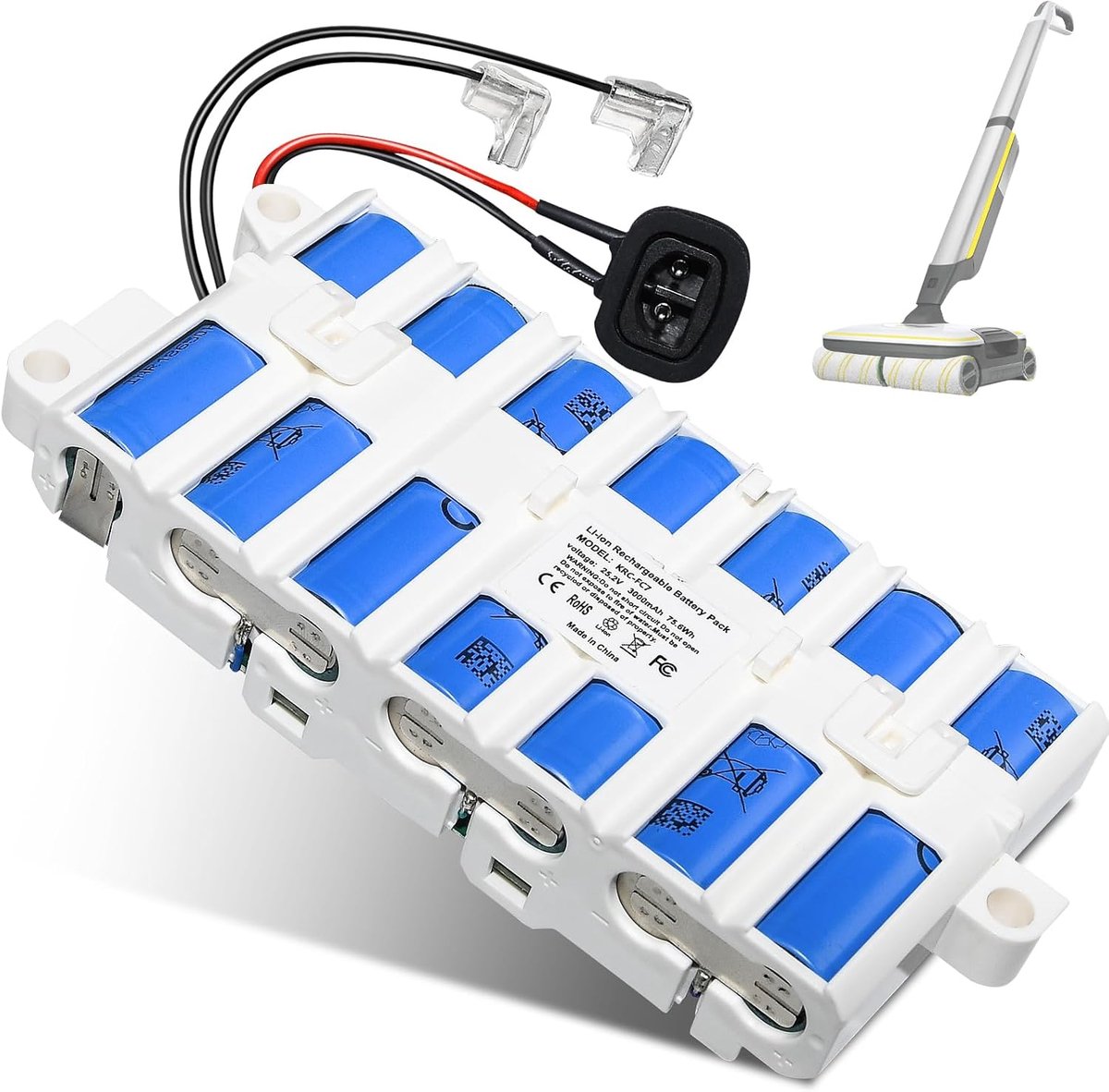 3000mAh 25.2 V Batterij voor Stofzuiger Serie FC7