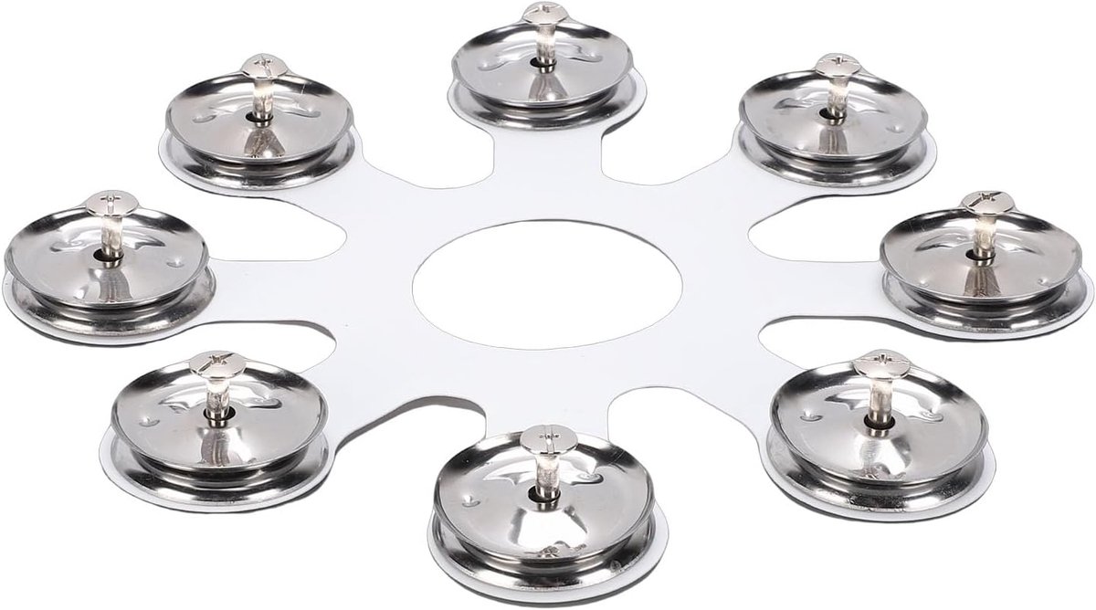 Bekken Ching-ring, Bekken met Instant Tamboerijneffect met 8 Paar Roestvrijstalen Jingle, Ideaal voor Hi-hats, Crashes, Rides en Stacks
