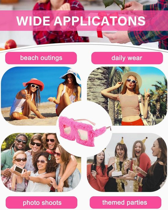 Zonnebril Oversized - Zonnebril - Feest Zonnebril - Roze Rode Zonnebril - Uniek Design - Duurzaam Materiaal - Feestzonnebril — afbeelding 2