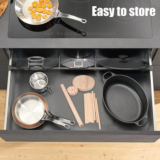 SnelShoppen - Pastadroger Hout 40 cm Hoog - Opvouwbaar en Draagbaar - 9 Pastadroogstaaf voor Zelfgemaakte Pasta - Spaghetti Drogen - Keukenaccessoire van Snelshoppen — afbeelding 3