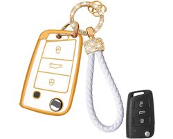 TTCR-II Yumzeco Car Key Case, 3 Buttons Remote Key Case Compatible with VW Passat Jetta MK1 MK6 Golf Touran Skoda, TPU - ShopVlot