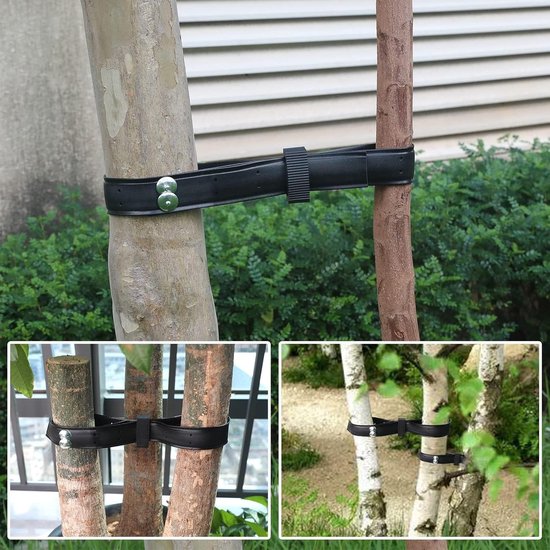 Set van 2 Boombinders 90 cm, Stevig en Verstelbaar met Gesp voor Ondersteuning van Bomen en Str shrubs — afbeelding 4