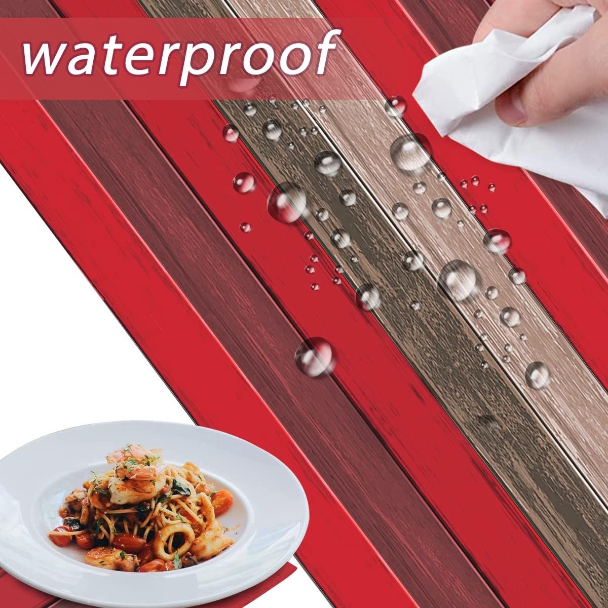 Autumn Tablecloth, Birthday, Red Rectangle Christmas Tablecloths, Decorations, Waterproof Tablecloth for Home - ShopVlot