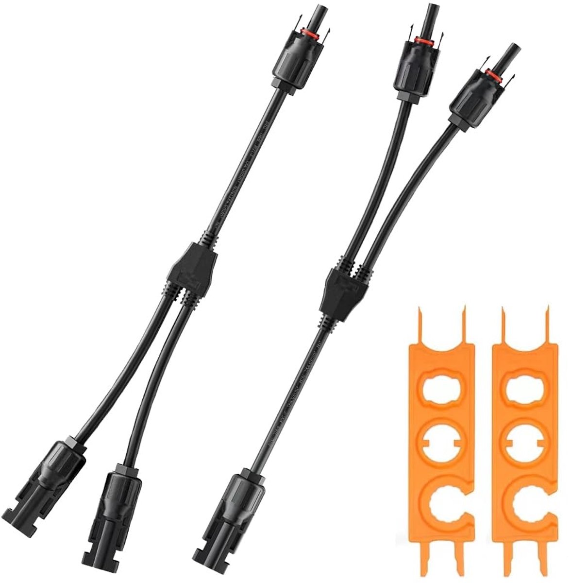 1 Pair 4mm² Solar Y Cable for MC4, Y Plug Pair for MC4, Y Plug Photovoltaic Cable Male Female MMF and FFM Connector PV - ShopVlot