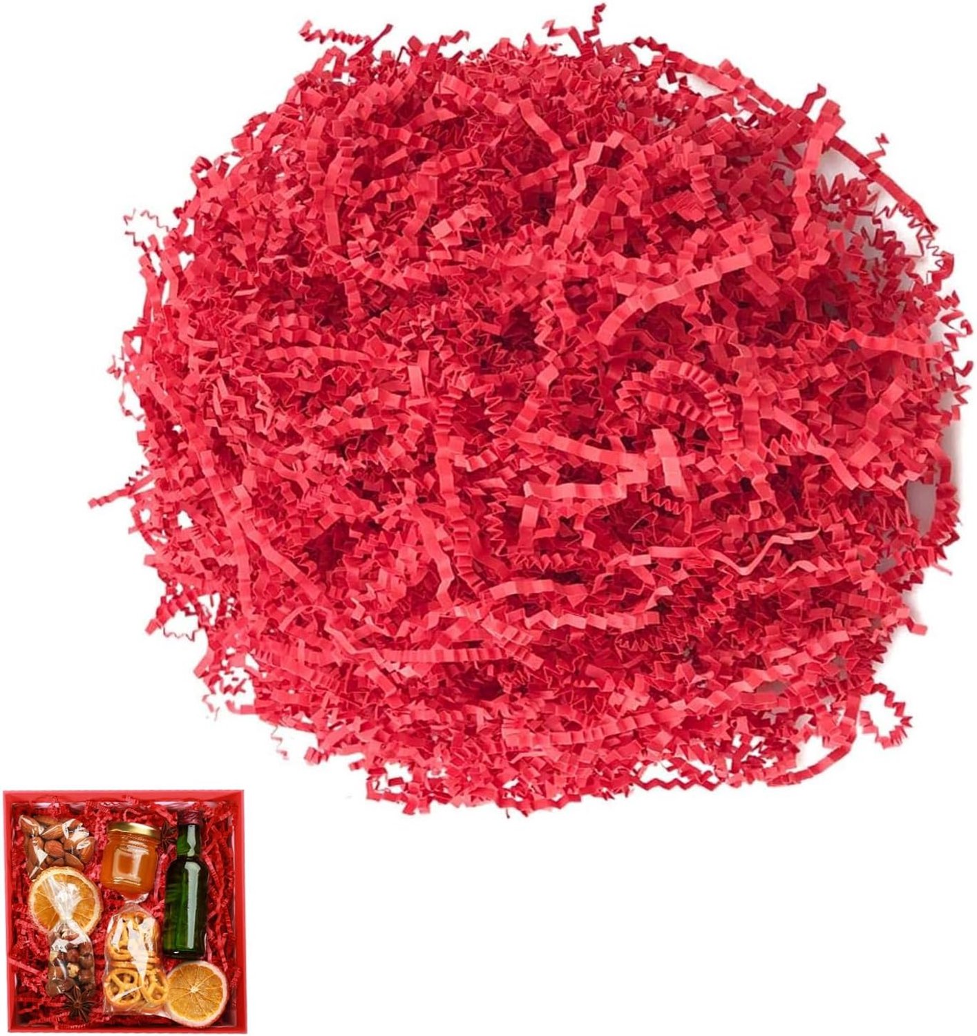 100g Rood Crinkle Papier – Kerst Cadeau Opvulling en Vulmateriaal