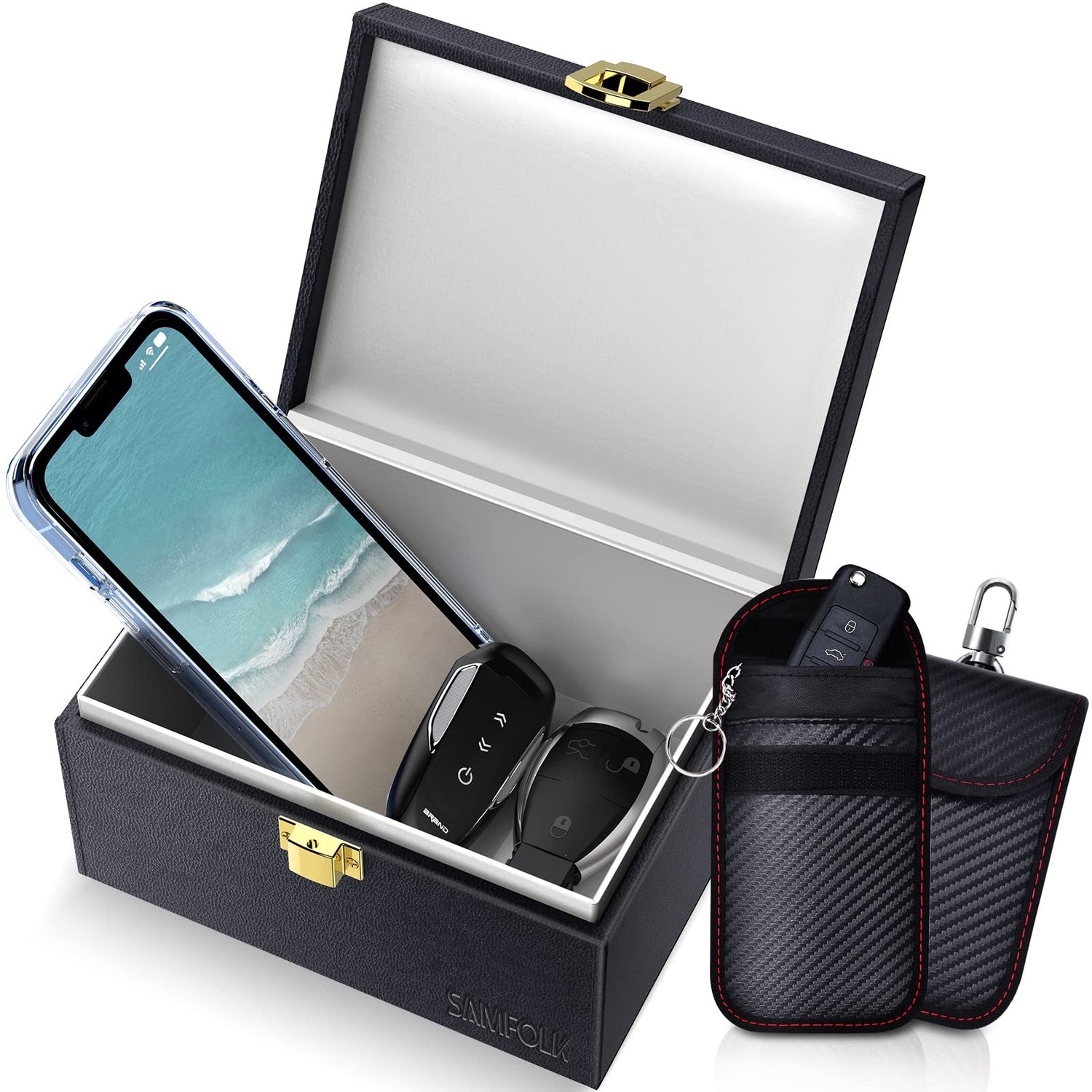 Faraday Box en Zakjes Set - 2 Stuks - Sleutelloze Auto Diefstalbeveiliging