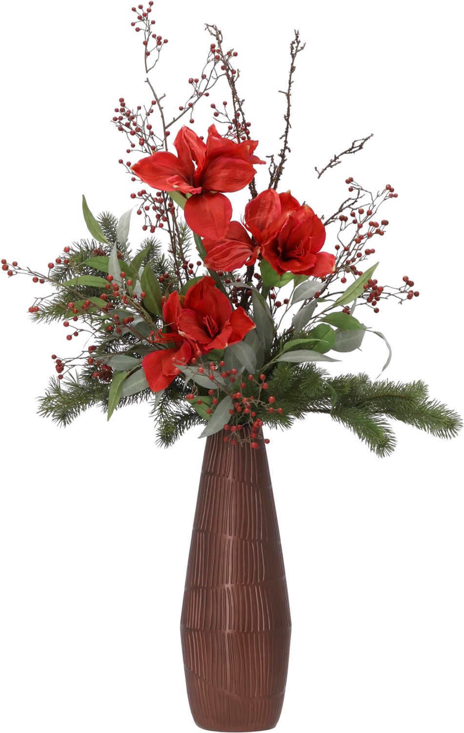 maxifleur Kunstplanten Kunst kerstboeket Yfke Innsbruck 115cm Rood