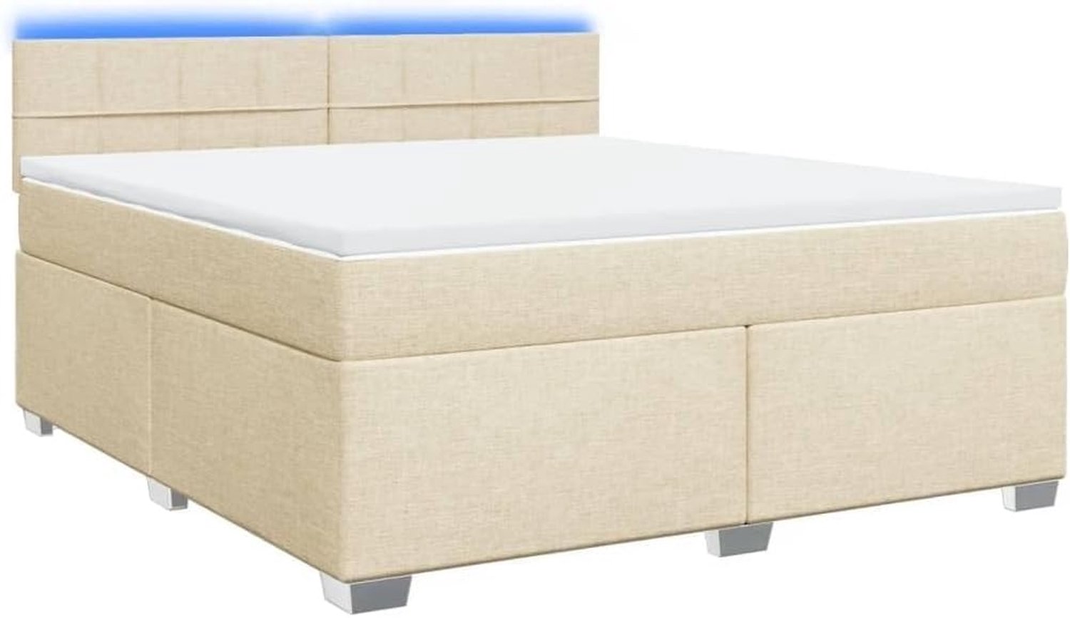 Ademende stof verstelbaar hoofdbord boxspringbed blauw 160x200 cm