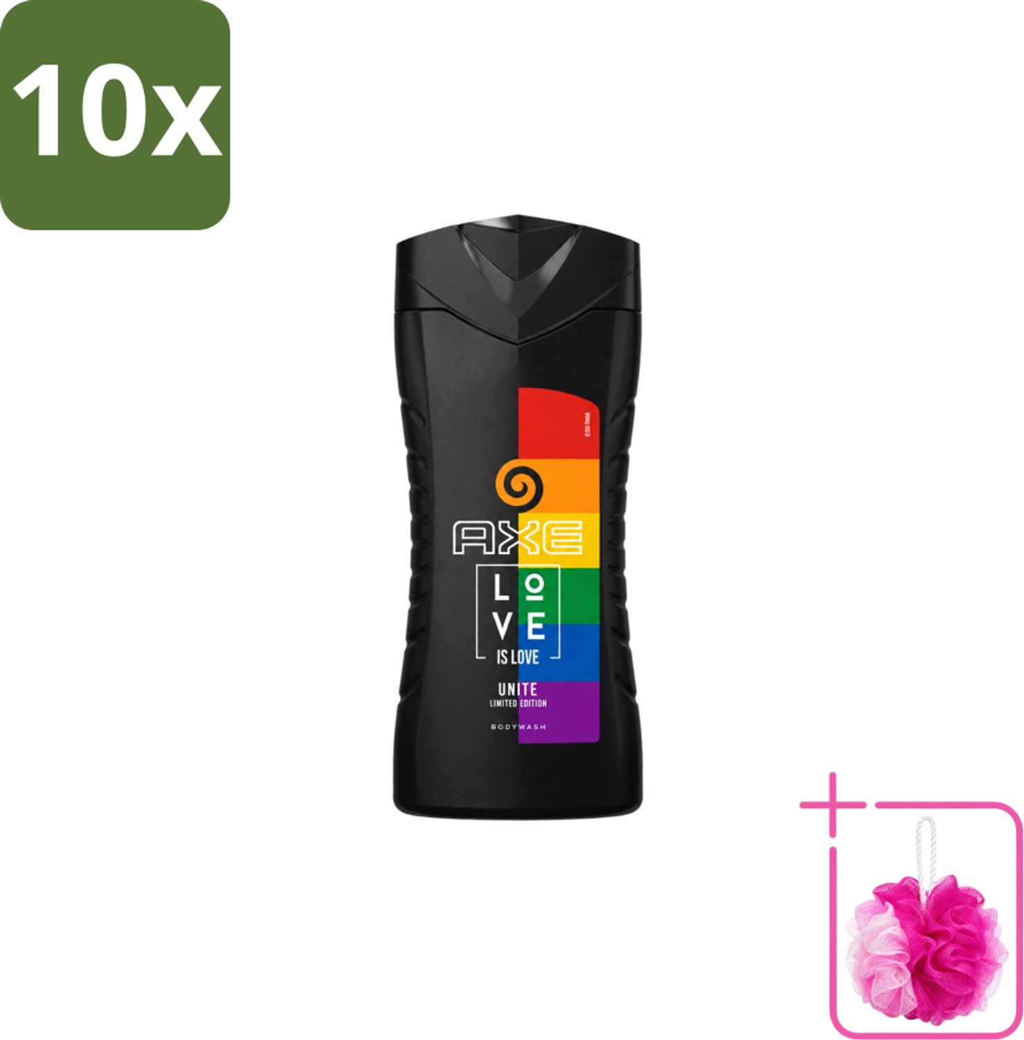 10 x AXE – Bodywash – Unite Love Is Love – 250 ml - Bulkverpakking - Douchegel - Douchemop - Africa