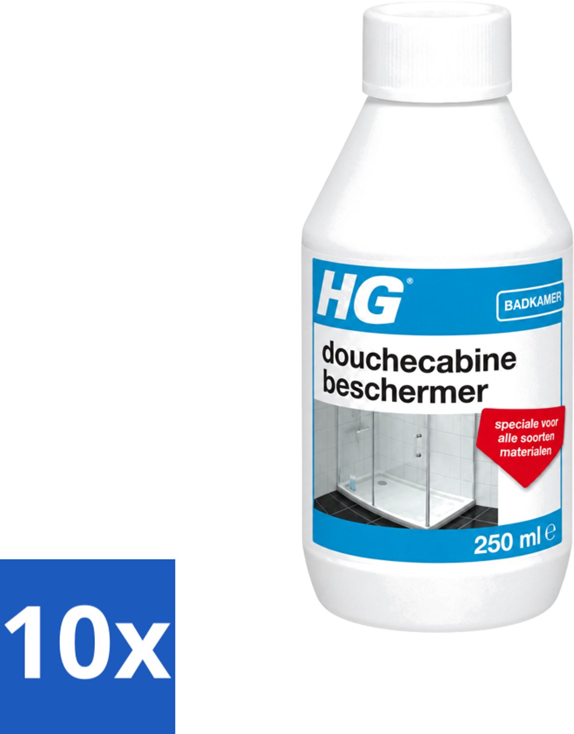 10 x HG - Badkamer - Douchecabine Beschermer - Voor Elk Materiaal - 250 ml - Voordeelverpakking - 10 stuks
