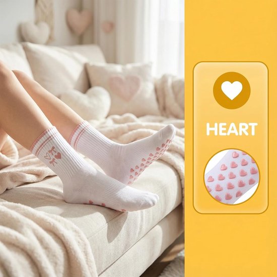 4 Paar Dames Antislip Pilates Sokken met Anti-Slip Noppen - Comfortabel & Stijlvol — afbeelding 5