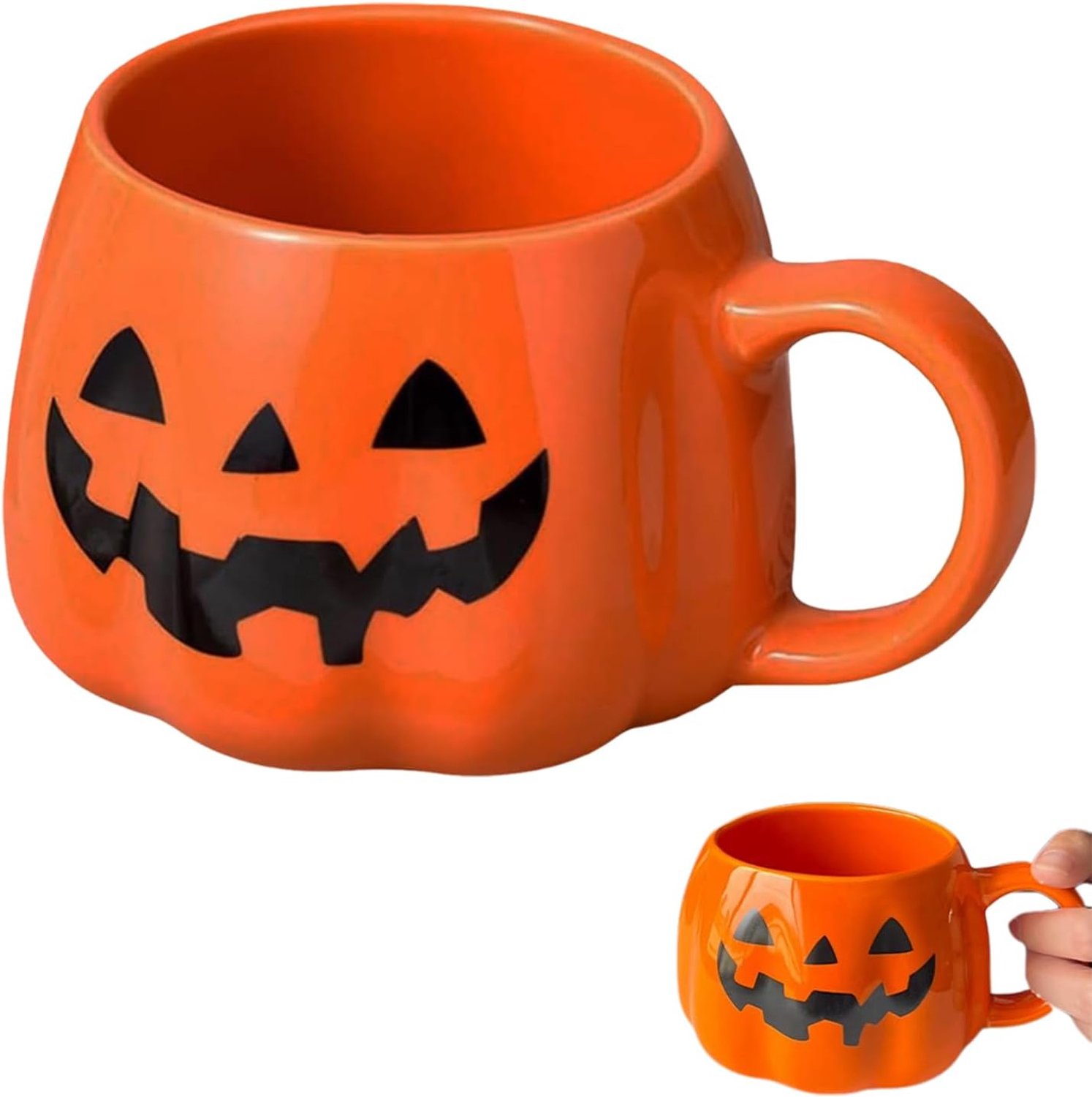 Pompoenmok, keramische geesten pompoen herfst mok, drinkbeker pompoenbeker volwassenen kinderen Halloween cadeau decoratie (stijl 1)