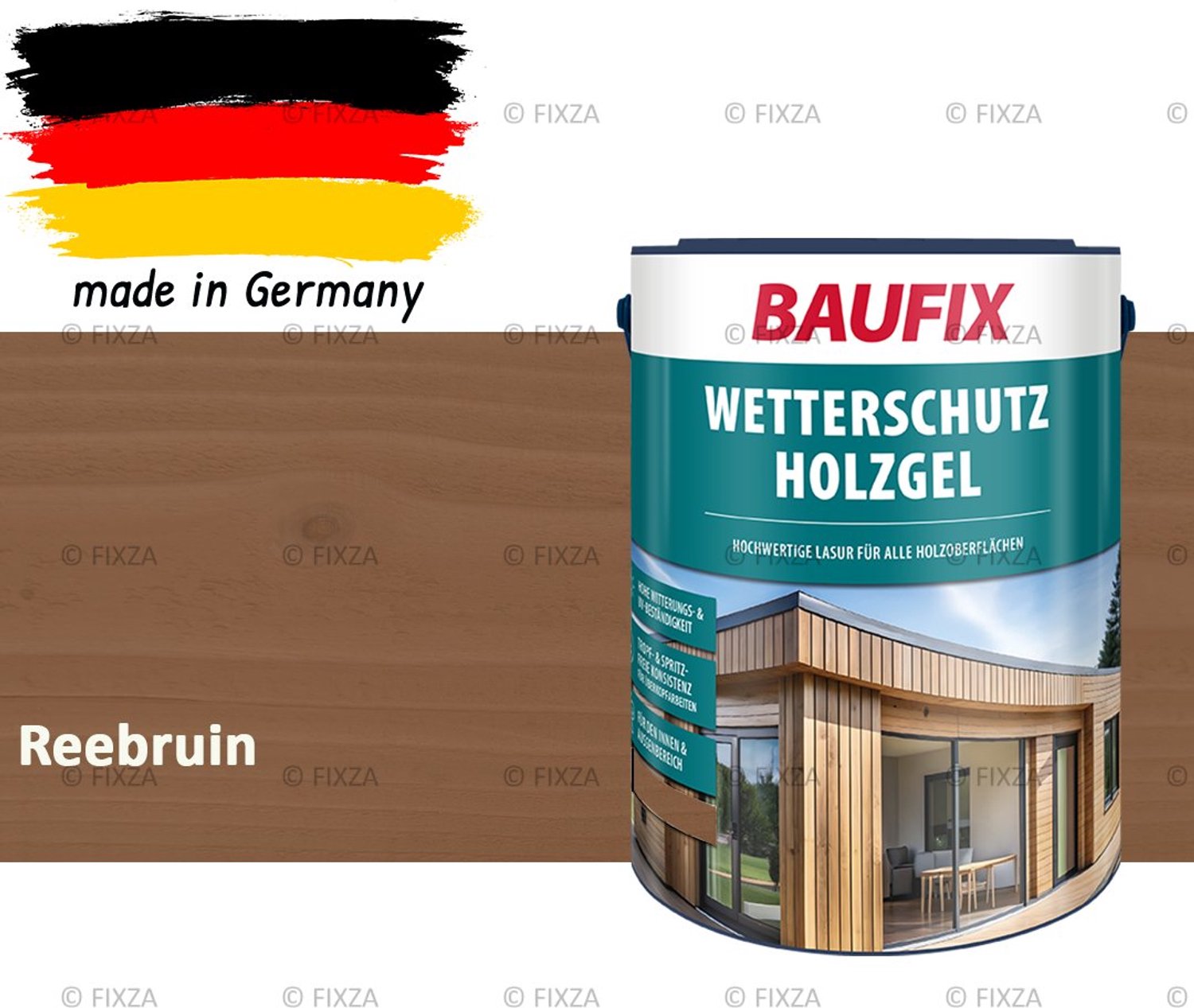 BAUFIX Buitenbeits – Reebruin – Zijdeglans – 5 Liter – Voor Schutting, Tuinhuis & Blokhut – UV- & Weerbestendig