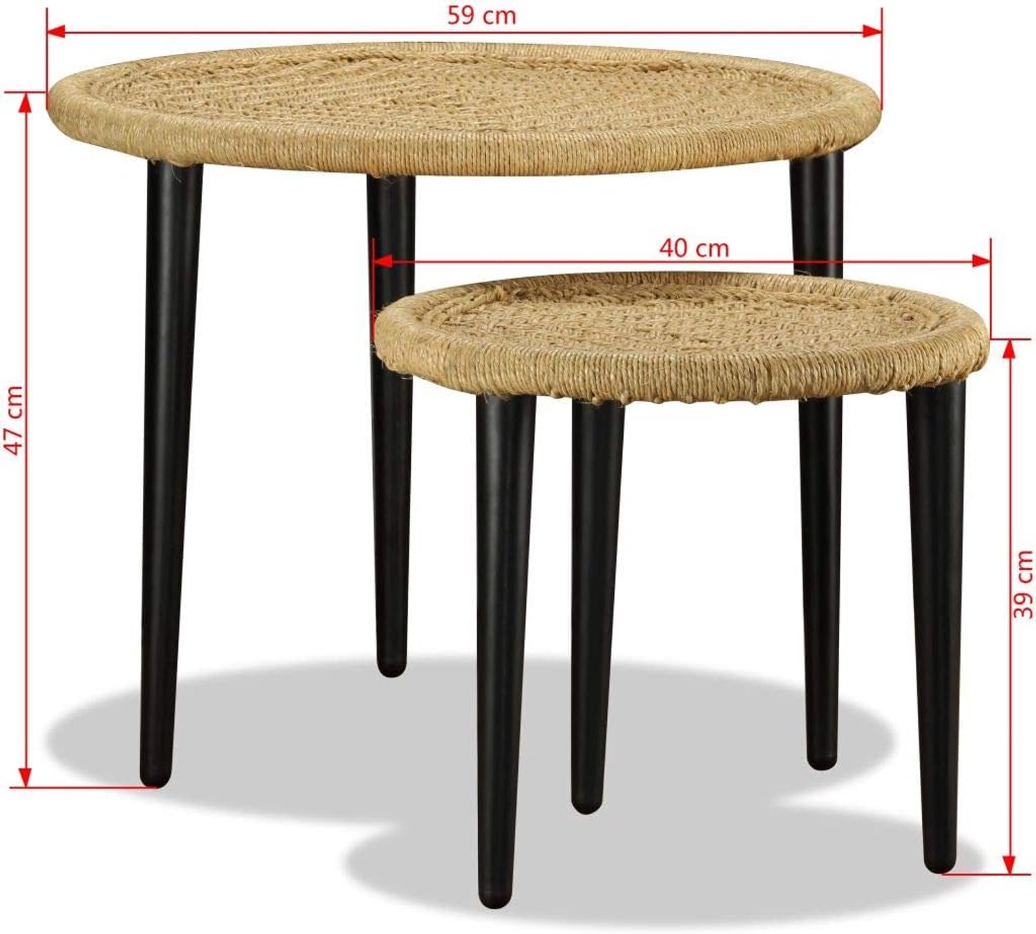 Set koffietafels salontafel woonkamer salontafel set salontafels salontafel set koffietafels 2 stuks natuurlijke jute