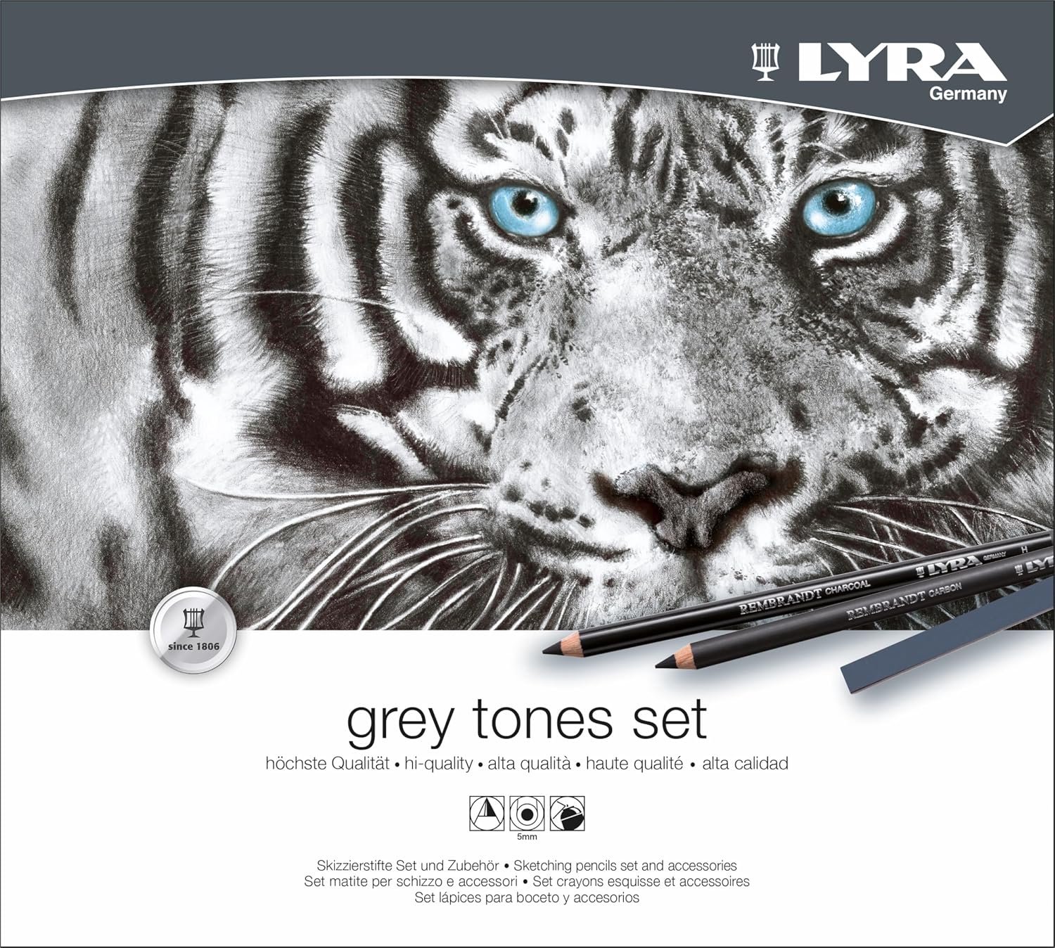 LYRA Rembrandt Monochrome Tekenpotloden Set Metaal 25 Delig
