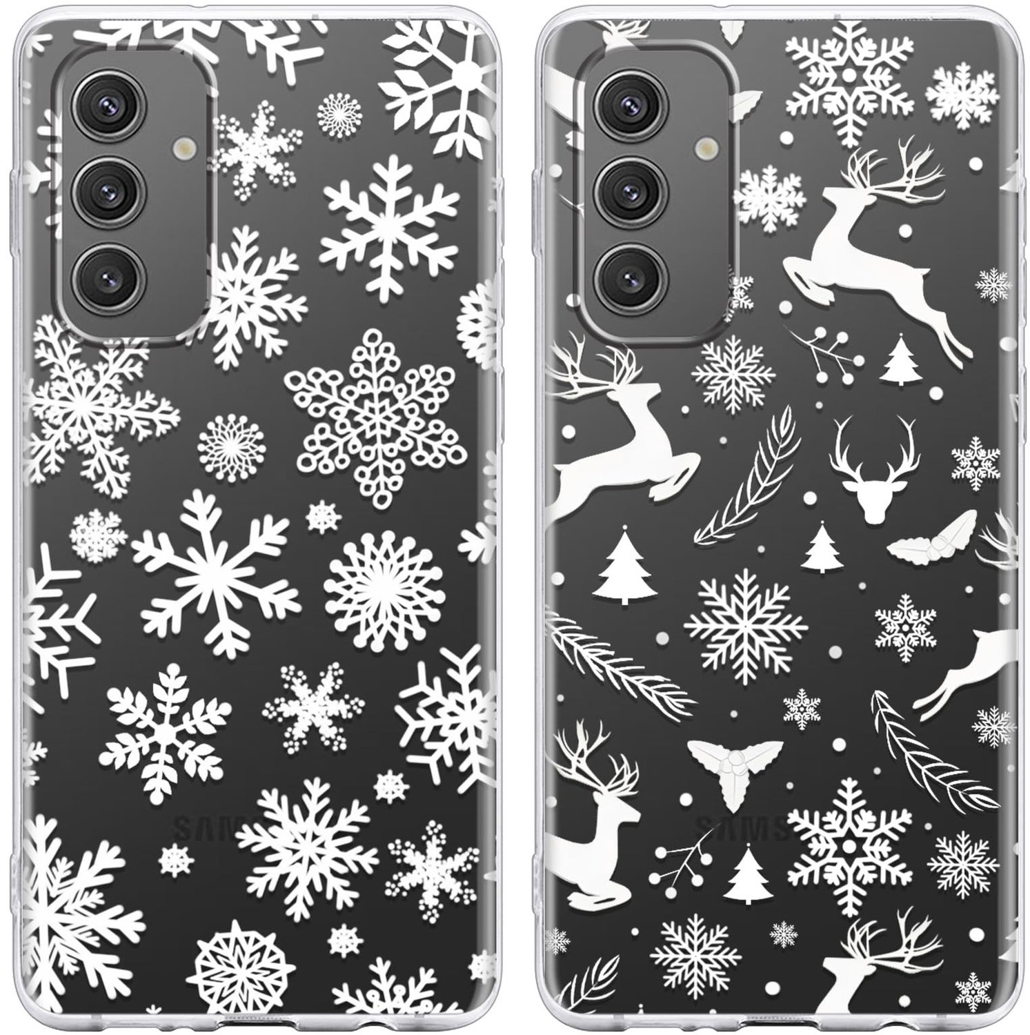 2 Stuks Transparante Kerst Telefoonhoes voor Samsung Galaxy S24 5G