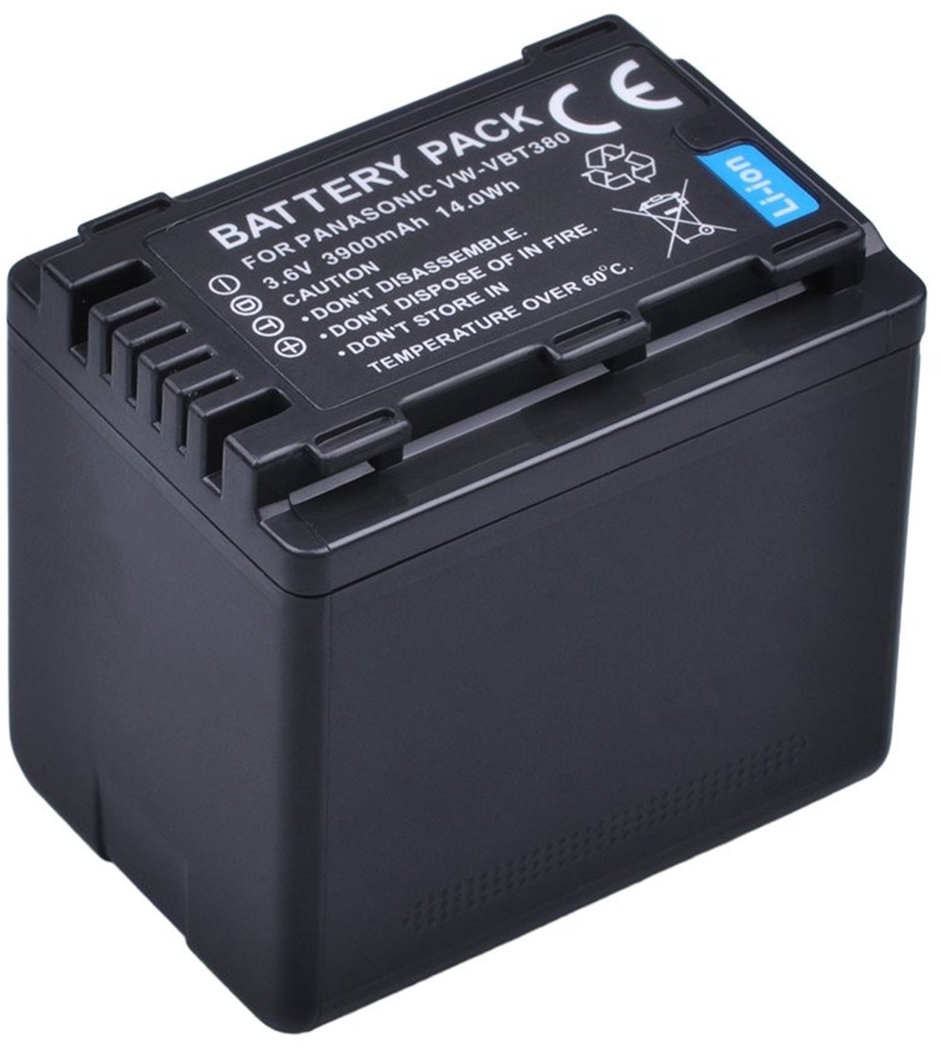 3900mAh VBT380 VBT190 Accu voor Panasonic Camcorders