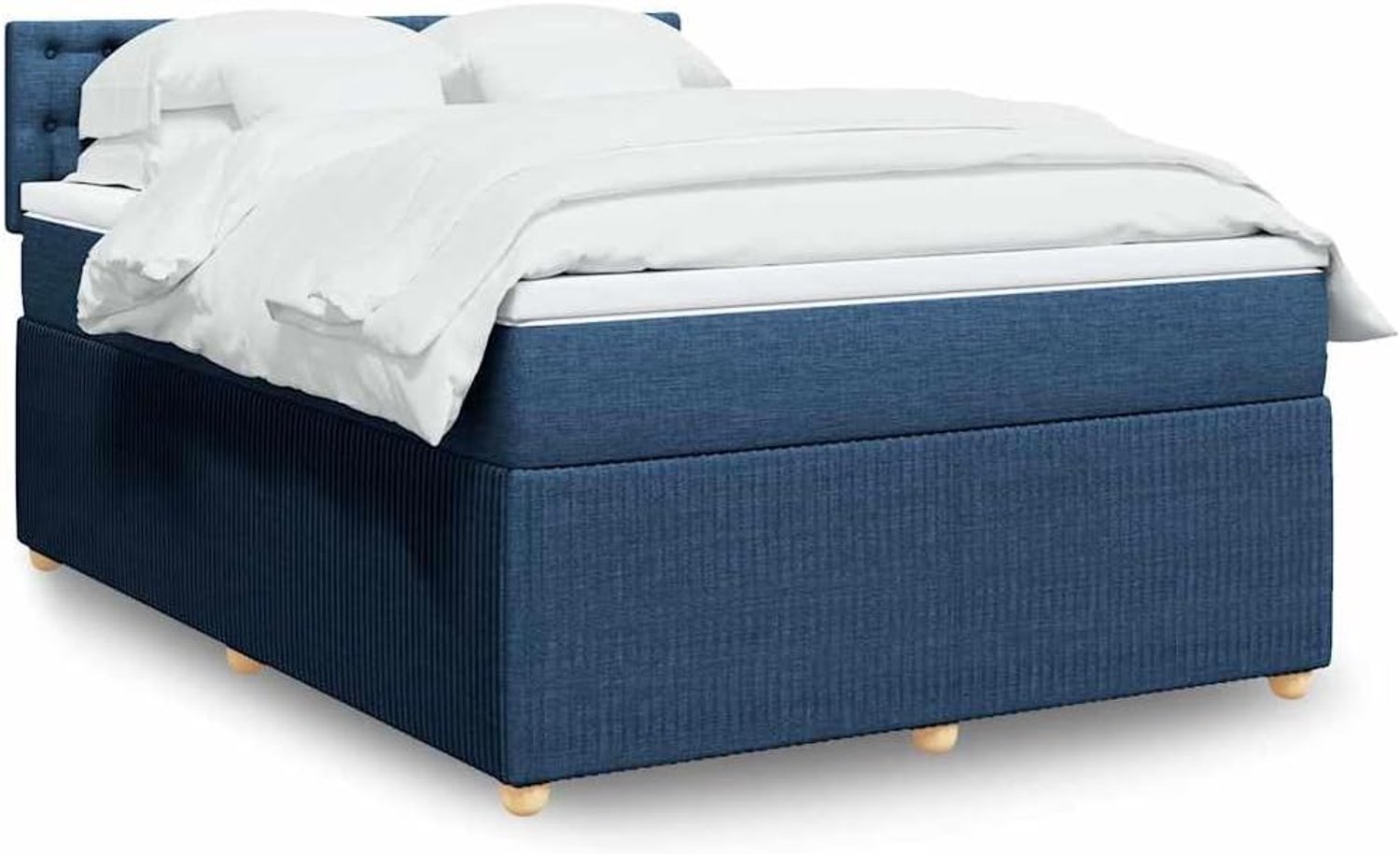 Pocketvering Boxspringbed Blauw 140x200 cm