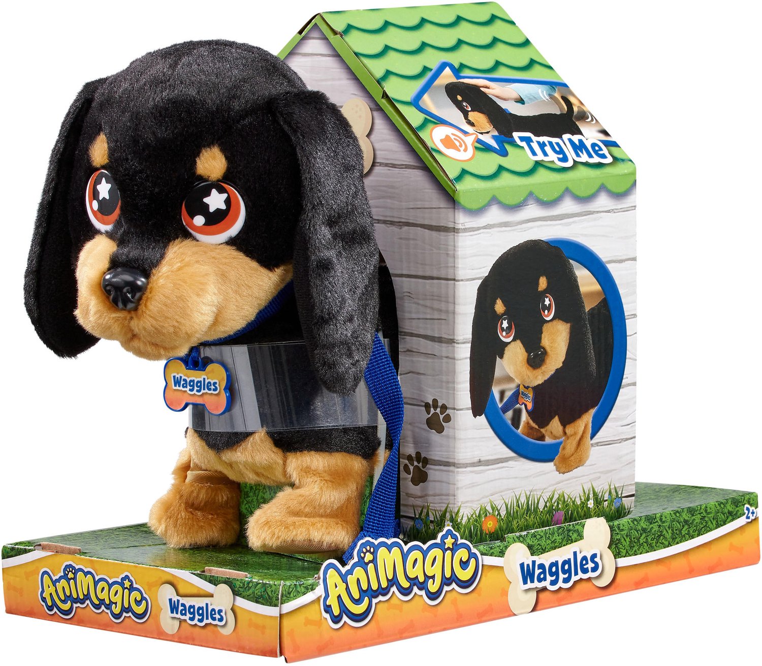 Animagic Waggles Hond Interactieve Knuffel