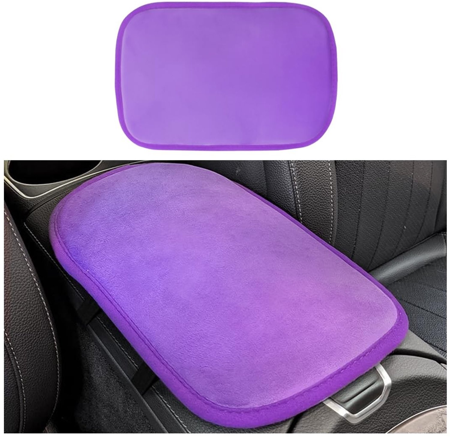 Armleuningbekleding Zacht - Armleuning Kussen - Pluche - Universele Bescherming - Auto Interieur - Afmetingen 30,5 x 20 x 1 cm - Armleuningkussen