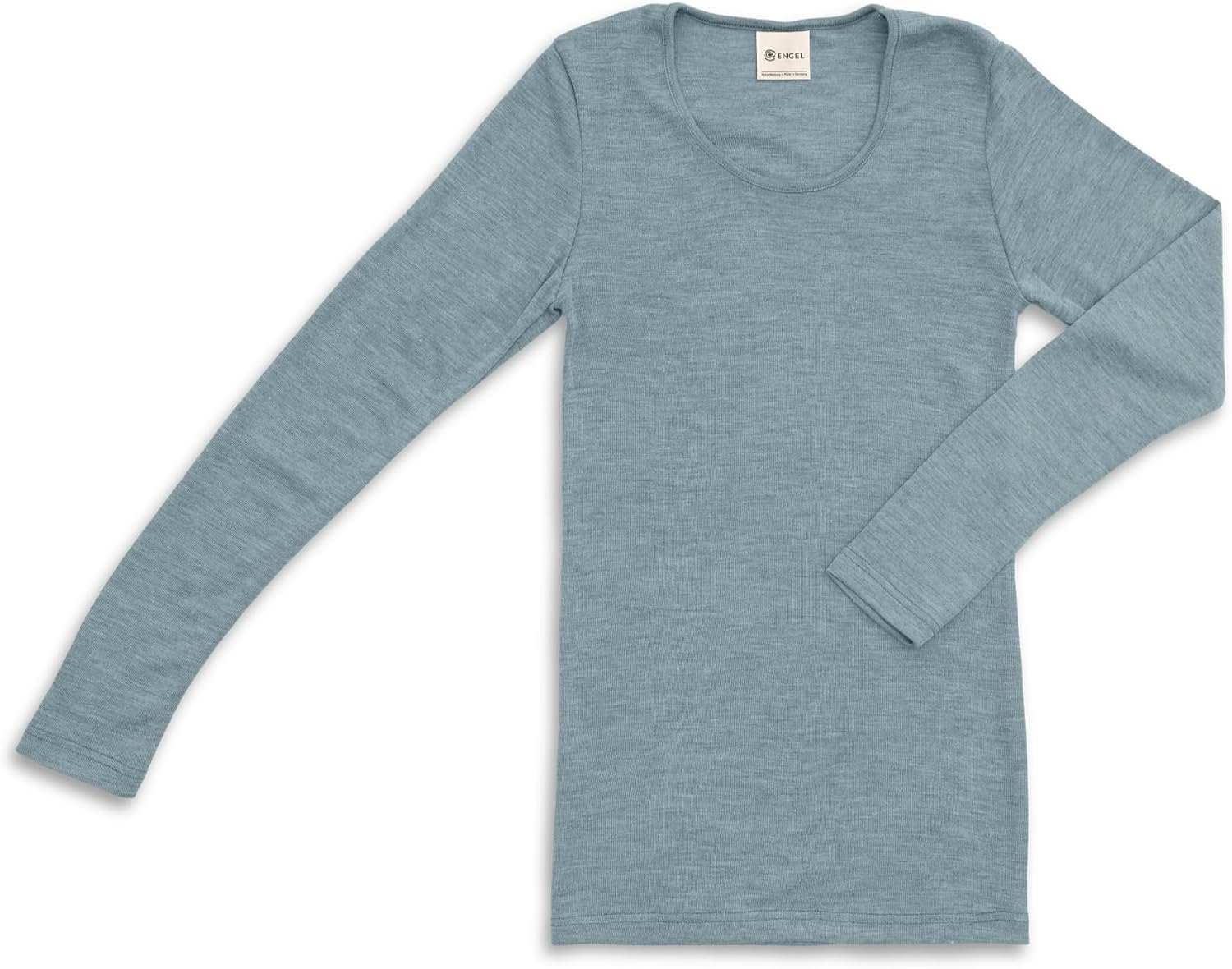 Engel Dames Longsleeve Shirt - 70% Wol (kbT), 30% Zijde - Bergblauw