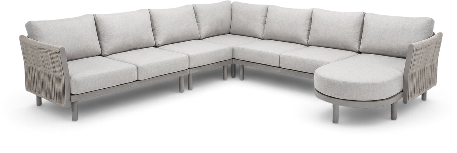 Loungebank Cavallino | 5-delig | 6 personen | Beige/Camel | Rope & aluminium