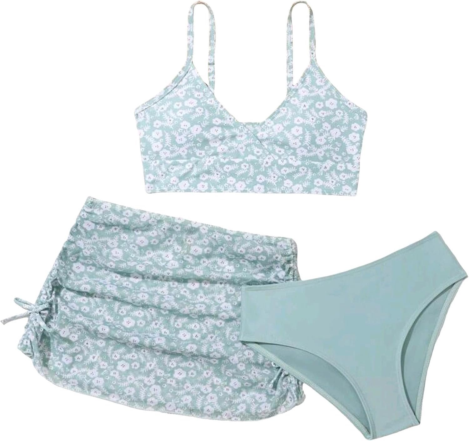 Badpak voor meisjes, kinderen, tankini, uv-bescherming, zwemmen, sport, strand, ruches, bedrukt, stippen, sneldrogend, vakantie, zomer, mode, A18