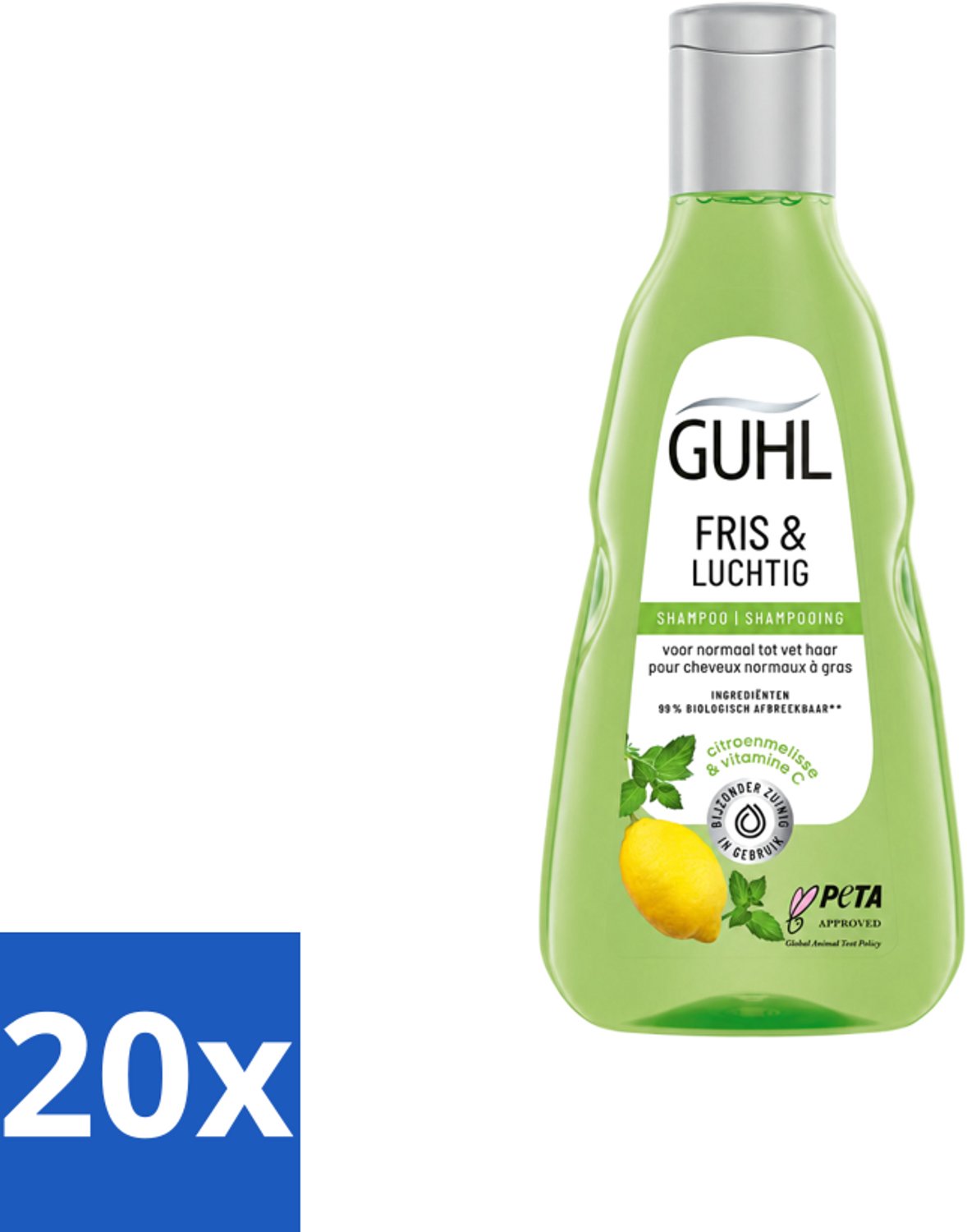 20 x Guhl - Shampoo - Fris & Luchtig - 250 ml - Voordeelverpakking - 20 stuks