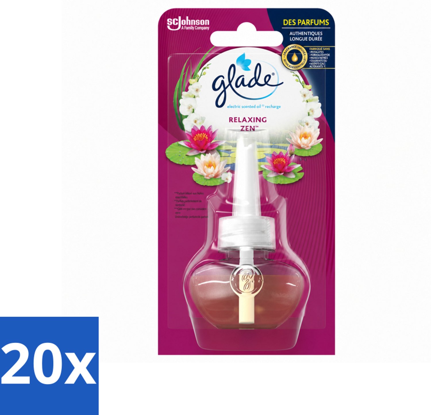 20 x Glade - Navulling Elektrische Olie - Relaxing Zen - Zonder Houder - Voordeelverpakking - 20 stuks