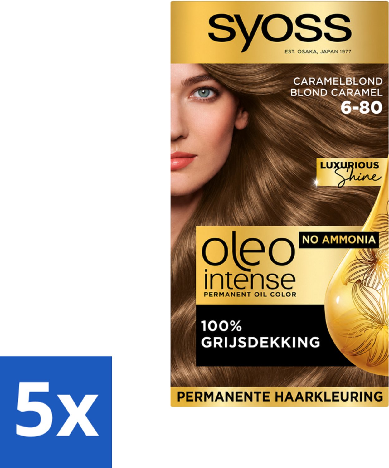 Syoss Oleo Intense - Haarverf - 6-80 - Caramelblond - 115ml x 5