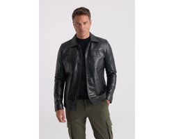 Felix Hardy Leren Jas Heren Zwart - S